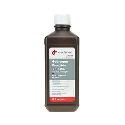 Dealmed Hydrogen Peroxide 3% USP | Made in USA | First Aid Antiseptic | 16 fl. o