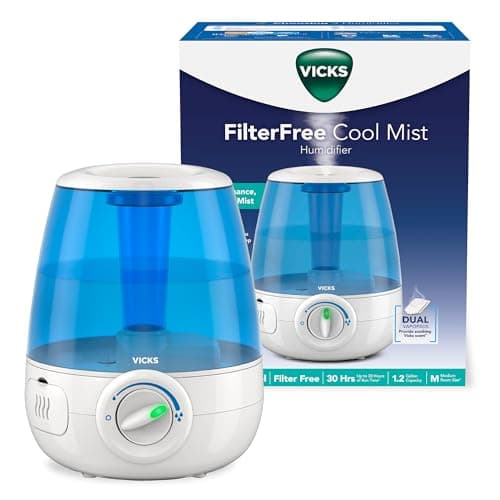 Vicks Filter-Free Ultrasonic Humidifier, Recommended by Pediatricians, 1.2 Gal U