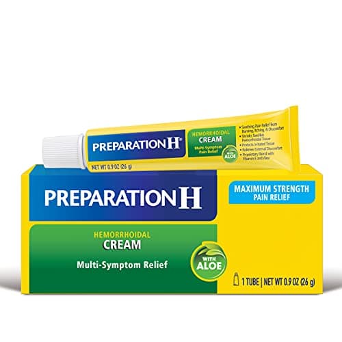 Preparation H Hemorrhoid Symptom Treatment Cream (0.9 Ounce Tube), Maximum Stren