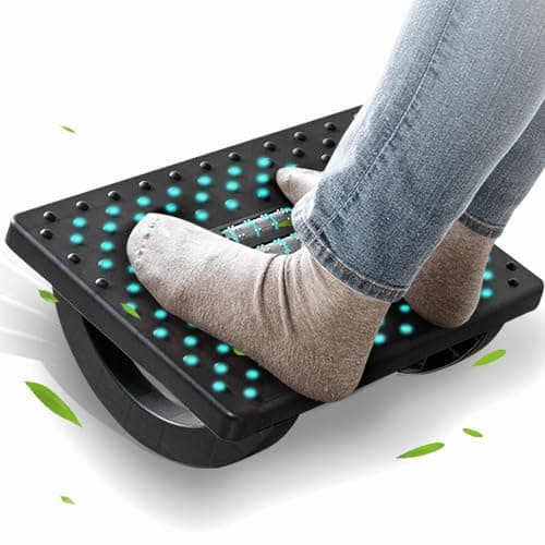 CasaZenith Ergonomic Footrest with Roller Massager
