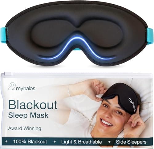 MyHalos® Sleep Mask – 3D Blackout Eye Mask for Women & Men, Side Sleepers, Zero