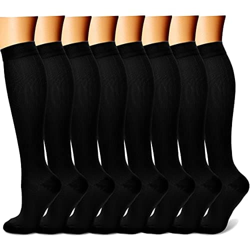 CHARMKING Compression Socks for Women & Men (8 Pairs) 15-20 mmHg Graduated Coppe