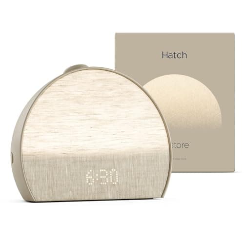 Hatch Restore 3 Sunrise Alarm Clock, Sound Machine, Smart Light (Greige) - White