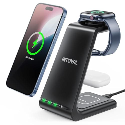 Intoval 3-in-1 Wireless Charging Station for iPhone and Apple Watch