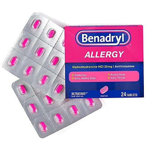 Benadryl Allergy Relief 25 mg Diphenhydramine HCl Tablet, 24 per Box