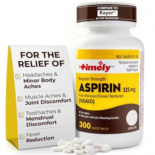 TIME-Cap-Labs 300 Count Regular Strength Aspirin 325mg for Adults - Compared to