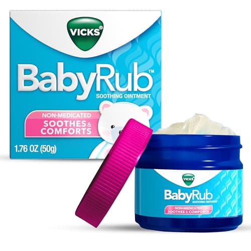 Vicks BabyRub Chest Rub Ointment with Soothing Aloe, Eucalyptus, Lavender, and R