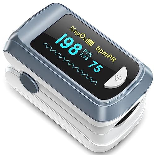 Fingertip Pulse Oximeter Blood Oxygen Saturation Monitor Pulse Ox, Heart Rate an