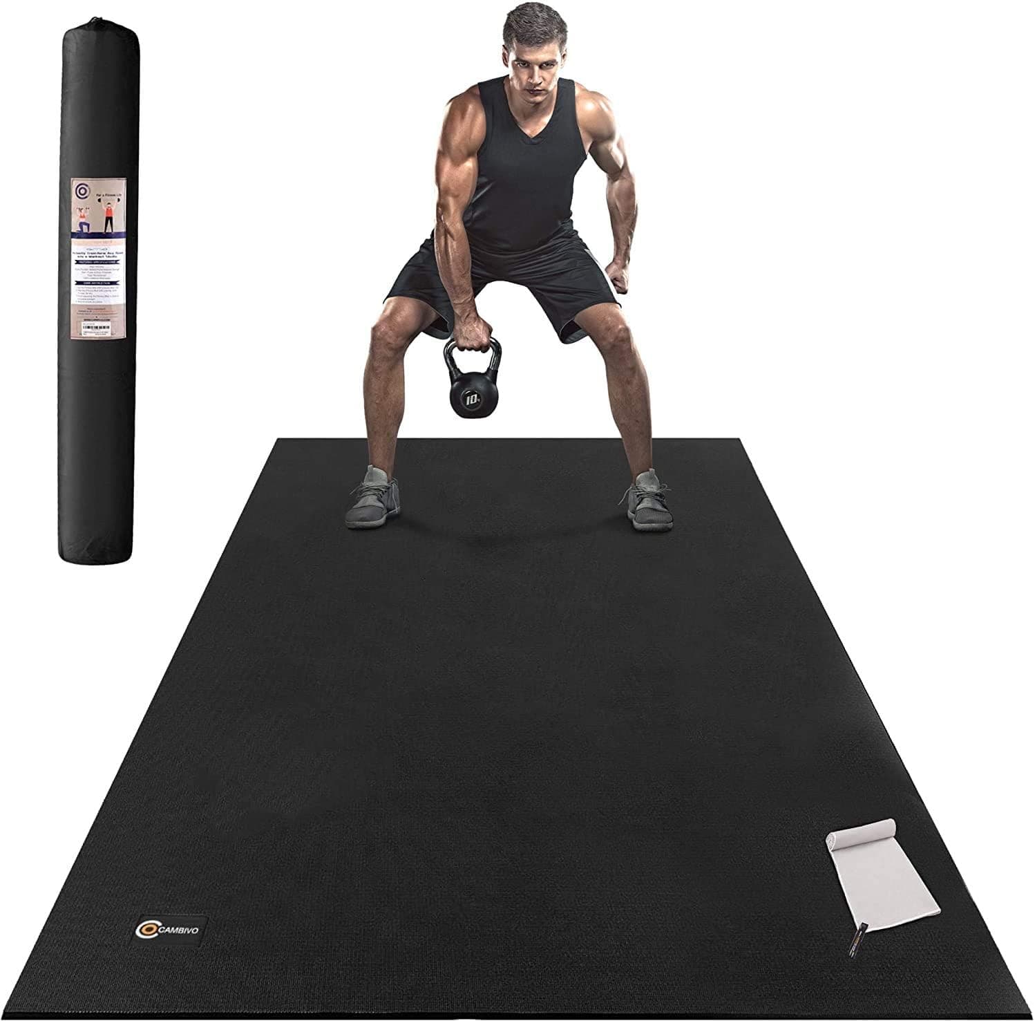 CAMBIVO Large Exercise Mat, 6'x10' Non-Slip Workout Floor Mat