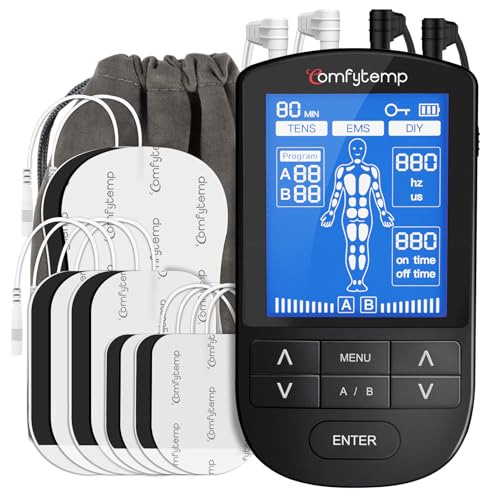 Comfytemp 4 Outputs TENS Unit for Sciatica Cover Multiple Pa