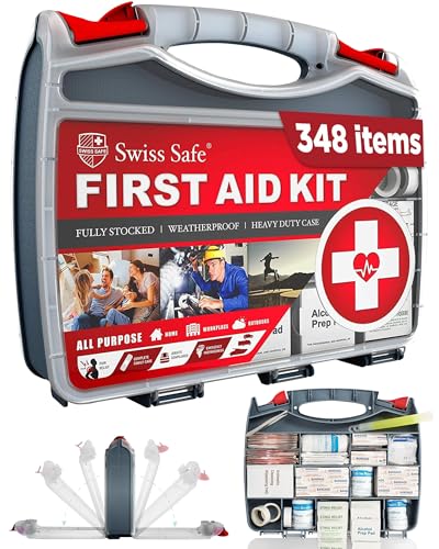 Swiss Safe 2-in-1 First Aid Kit for Car, Travel & Home, Busi